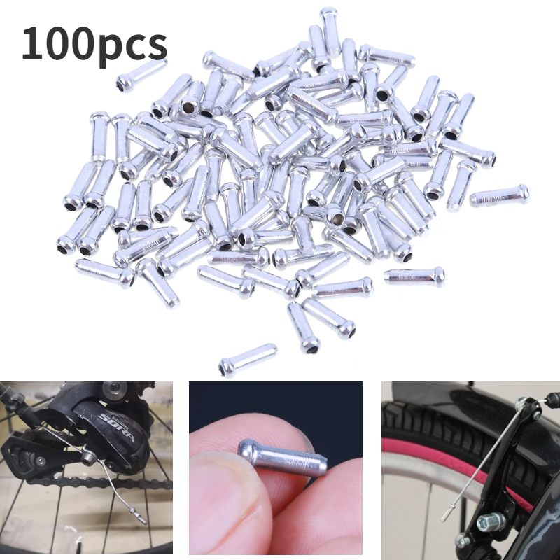 Wire Connector Cap - 100szt Końcówki linek rowerowych Aluminiowe kołpaki